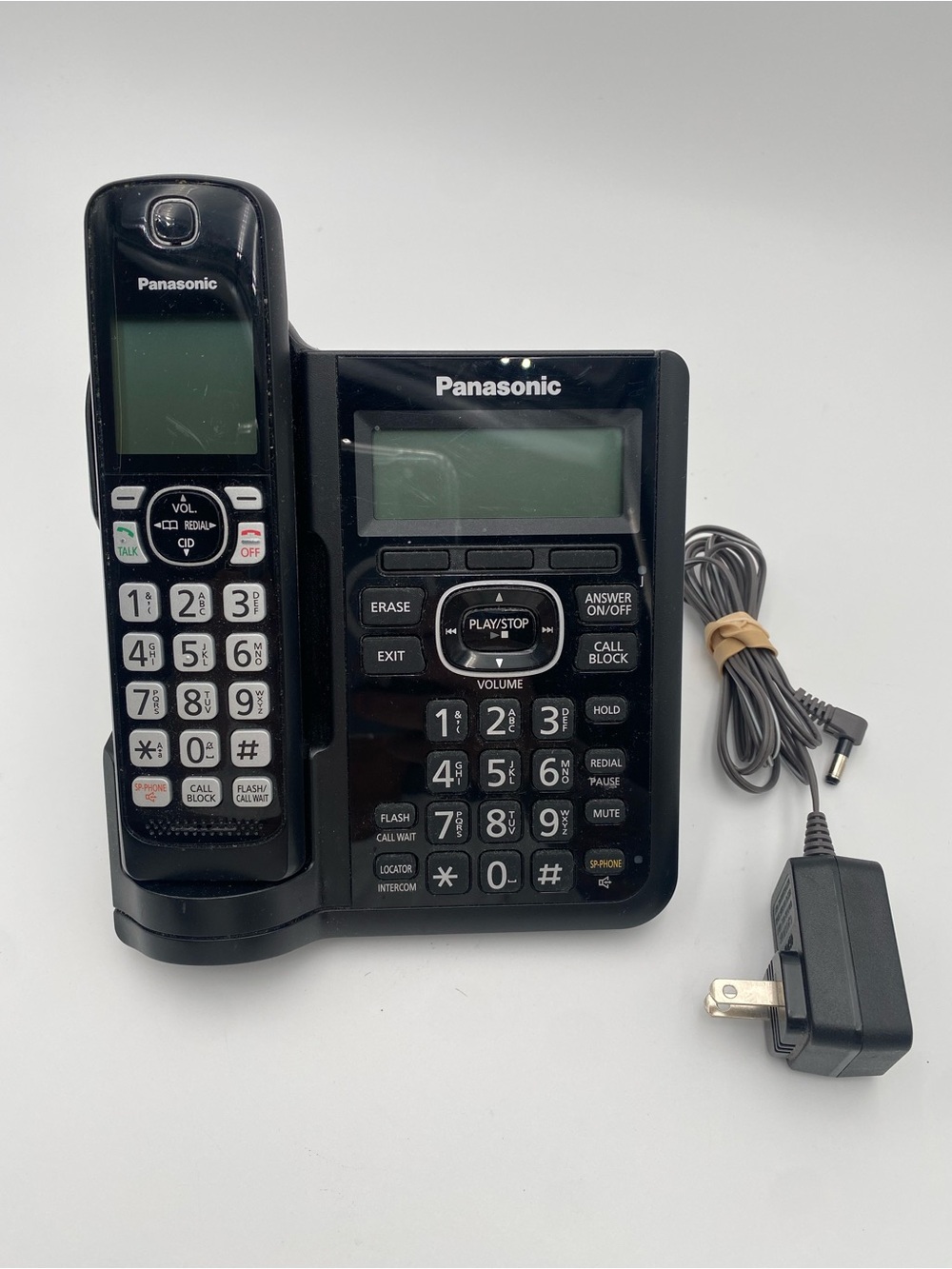 Vintage Panasonic Black Cordless Phone with Base and Charger